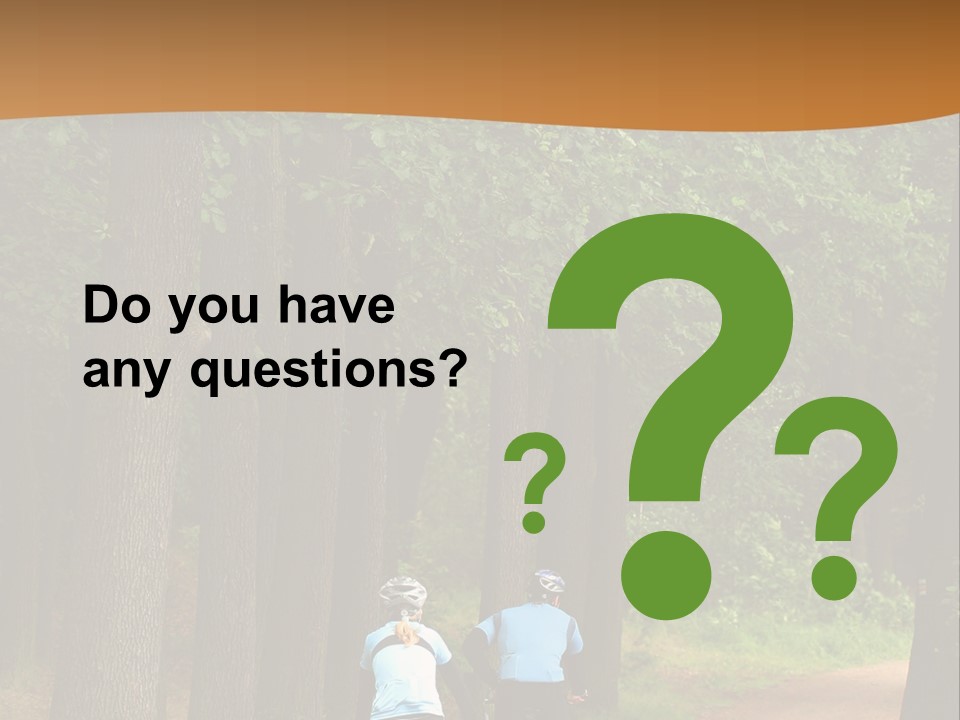 Two Bikers In The Oak Alley PowerPoint Template