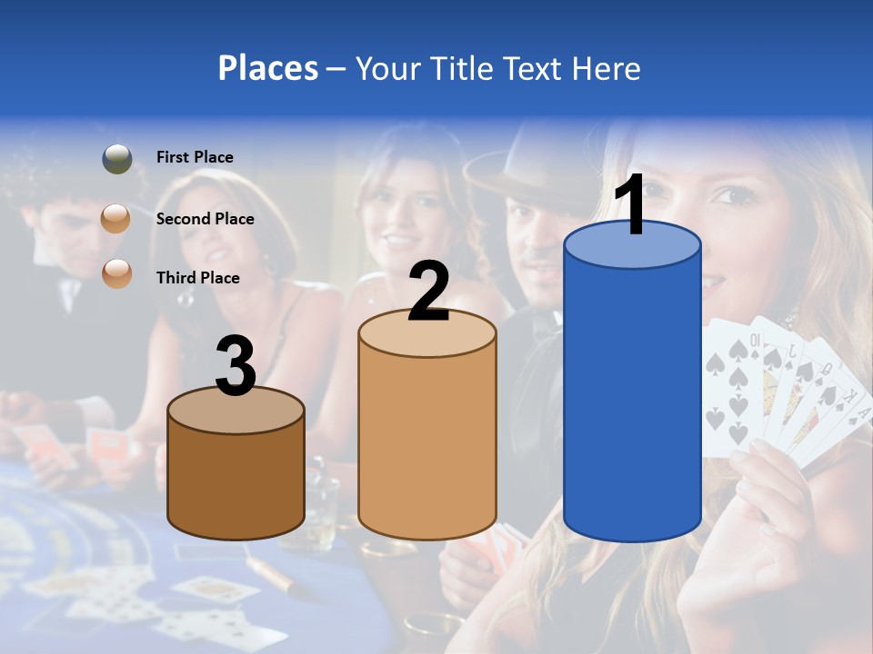 Poker Players Sitting Around A Table At A Casino PowerPoint Template