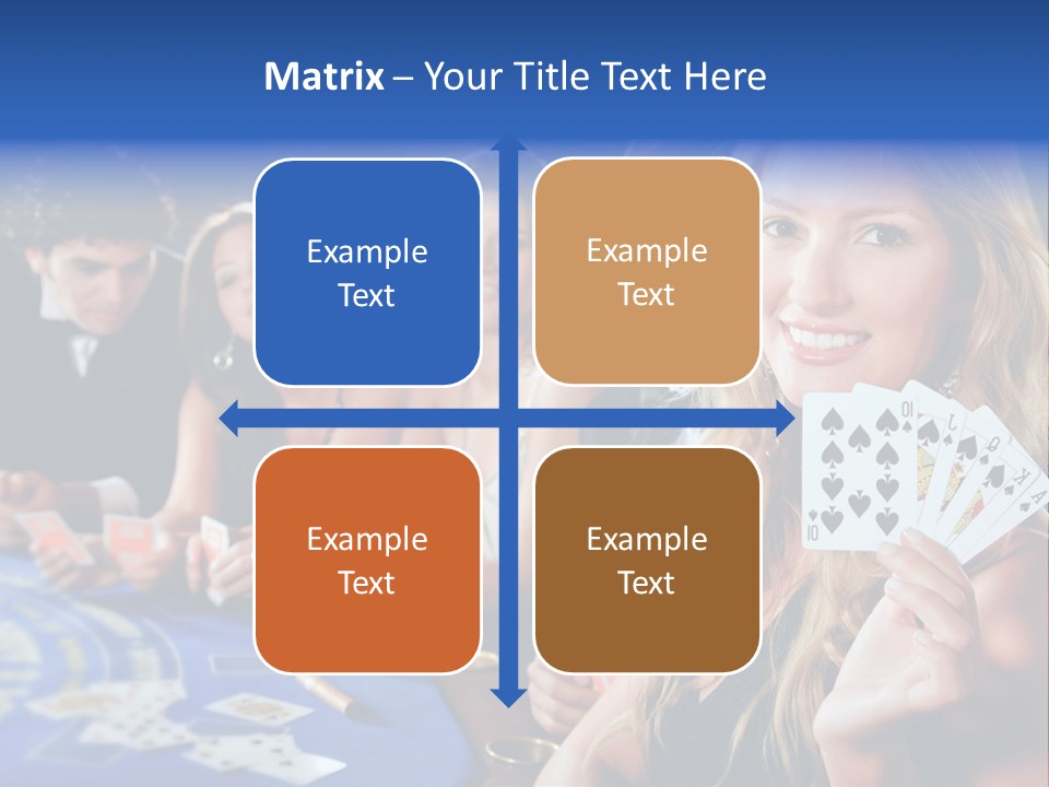 Poker Players Sitting Around A Table At A Casino PowerPoint Template