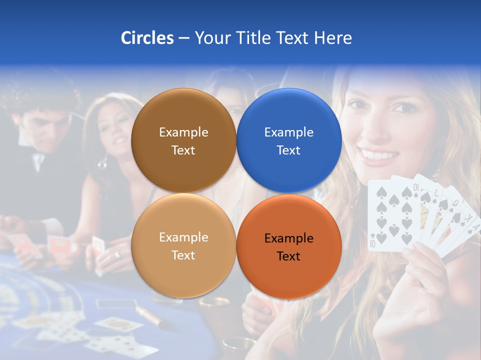 Poker Players Sitting Around A Table At A Casino PowerPoint Template