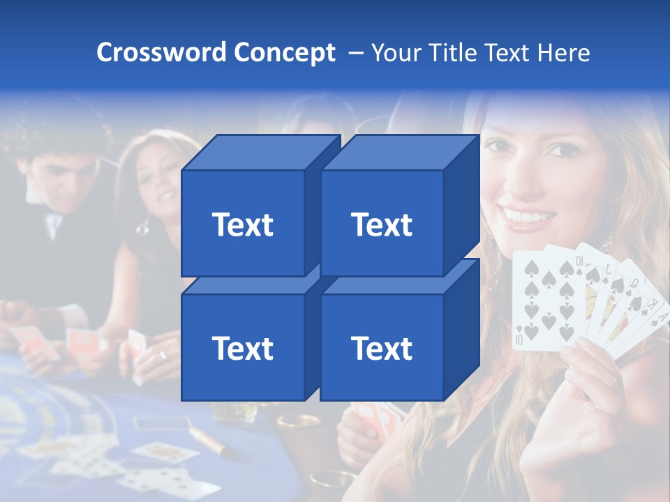 Poker Players Sitting Around A Table At A Casino PowerPoint Template