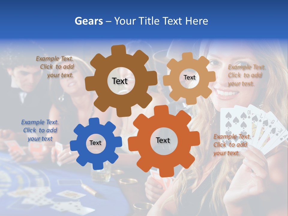 Poker Players Sitting Around A Table At A Casino PowerPoint Template