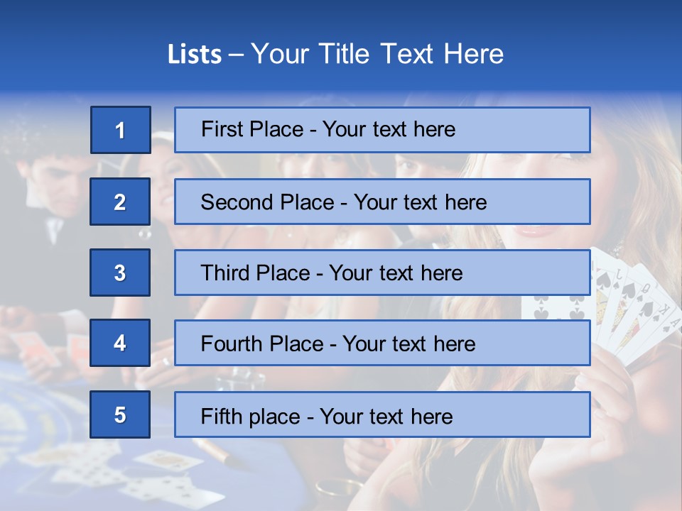 Poker Players Sitting Around A Table At A Casino PowerPoint Template