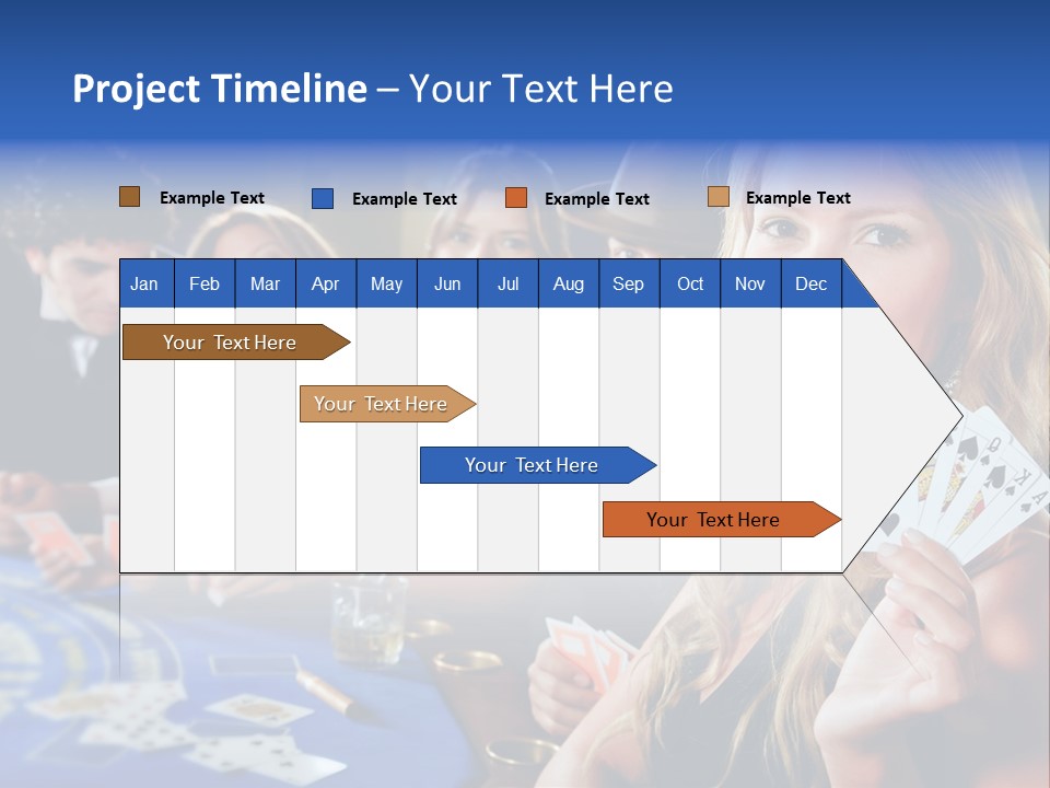 Poker Players Sitting Around A Table At A Casino PowerPoint Template