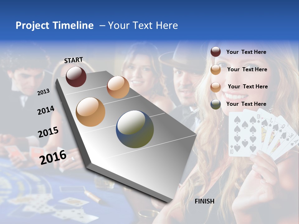 Poker Players Sitting Around A Table At A Casino PowerPoint Template