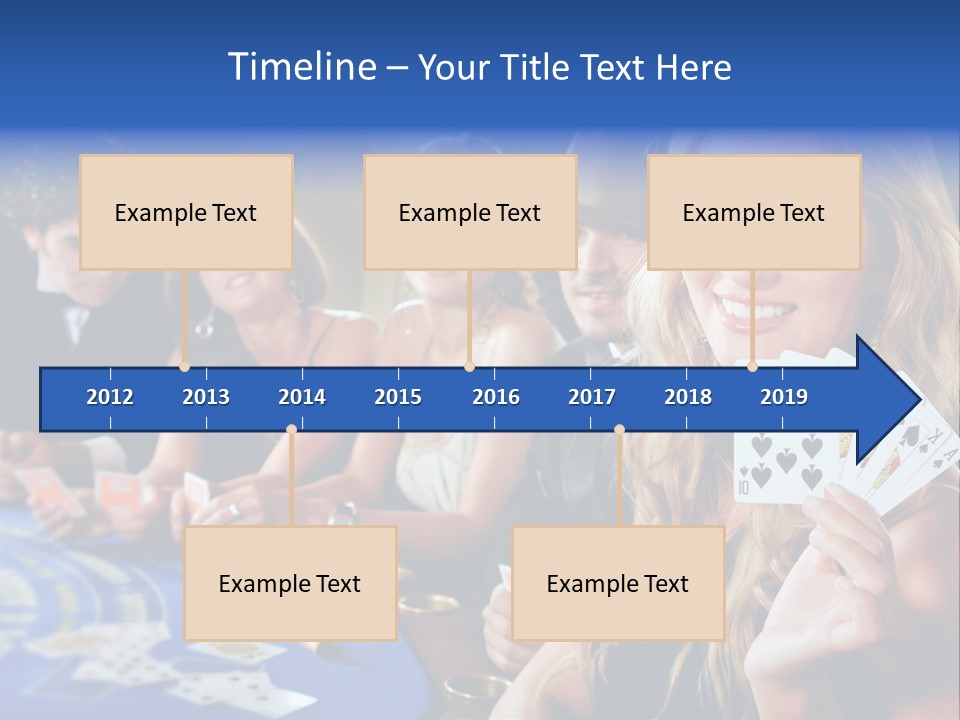Poker Players Sitting Around A Table At A Casino PowerPoint Template
