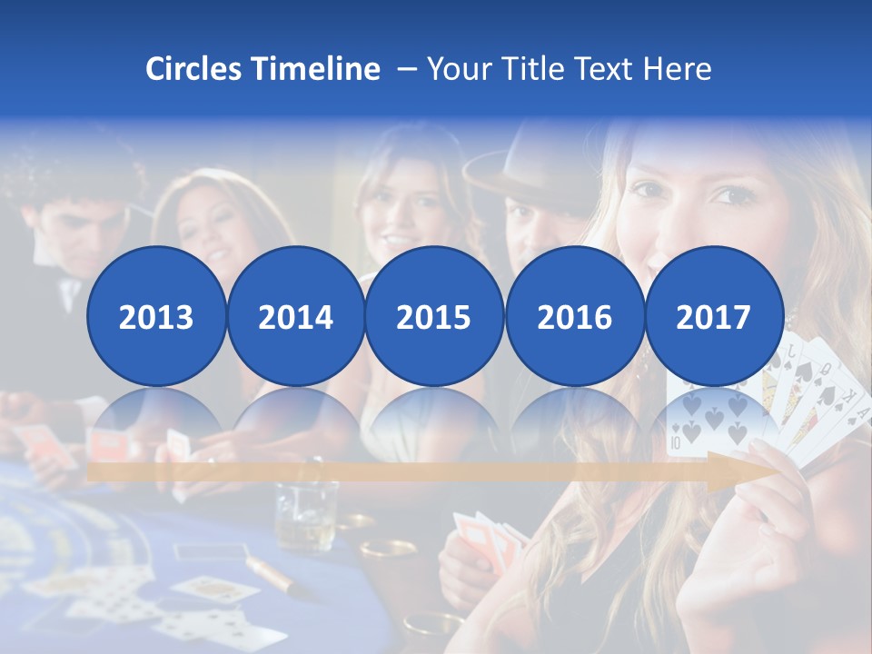 Poker Players Sitting Around A Table At A Casino PowerPoint Template