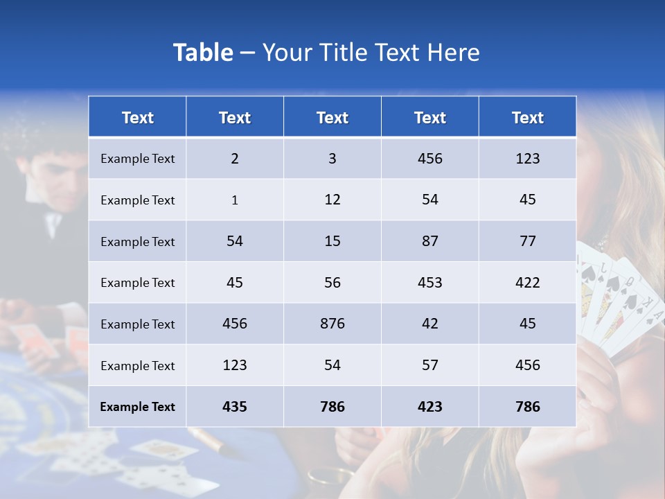 Poker Players Sitting Around A Table At A Casino PowerPoint Template