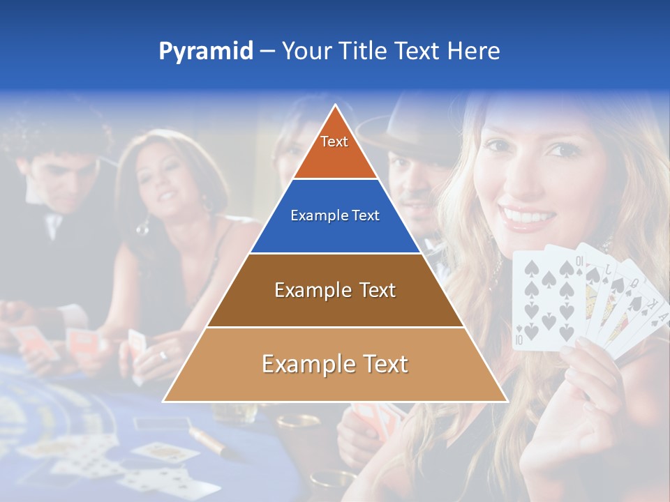 Poker Players Sitting Around A Table At A Casino PowerPoint Template