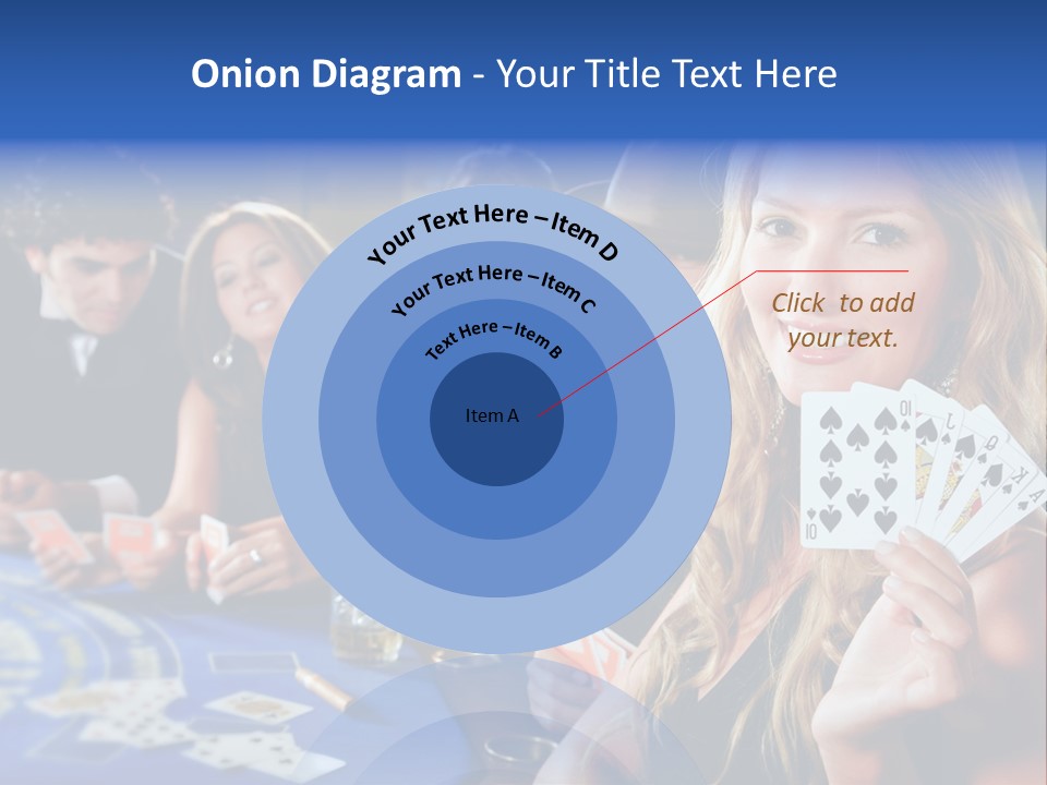 Poker Players Sitting Around A Table At A Casino PowerPoint Template