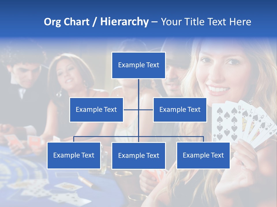 Poker Players Sitting Around A Table At A Casino PowerPoint Template