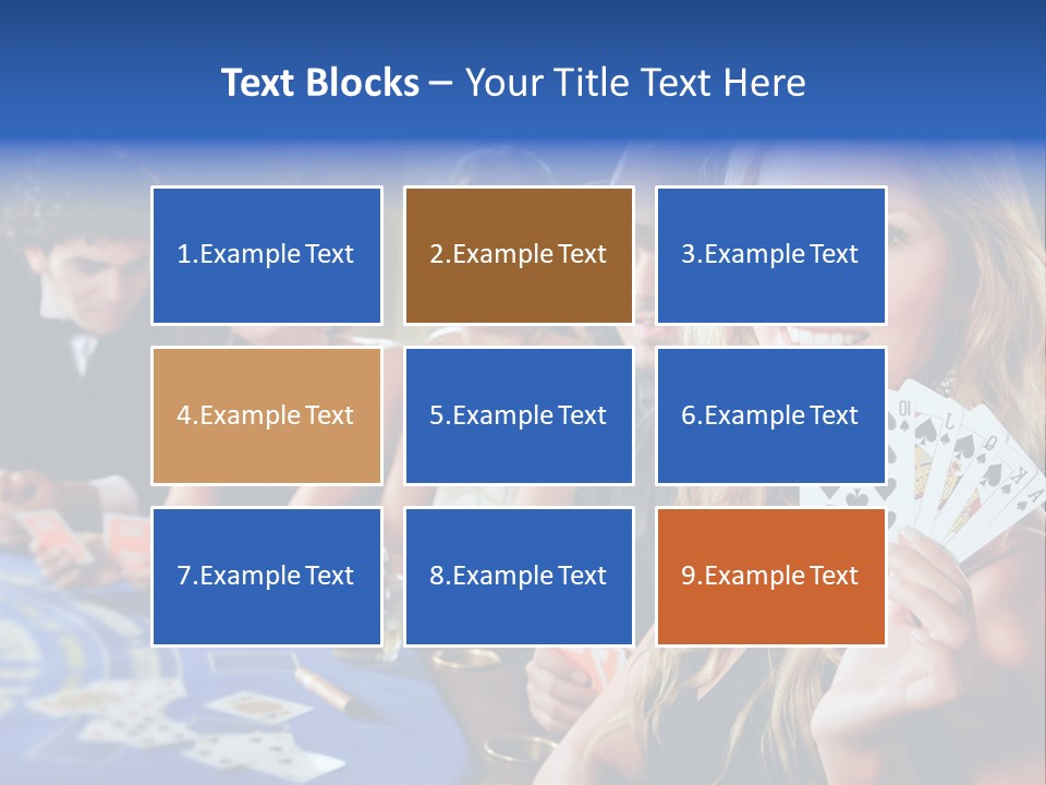 Poker Players Sitting Around A Table At A Casino PowerPoint Template