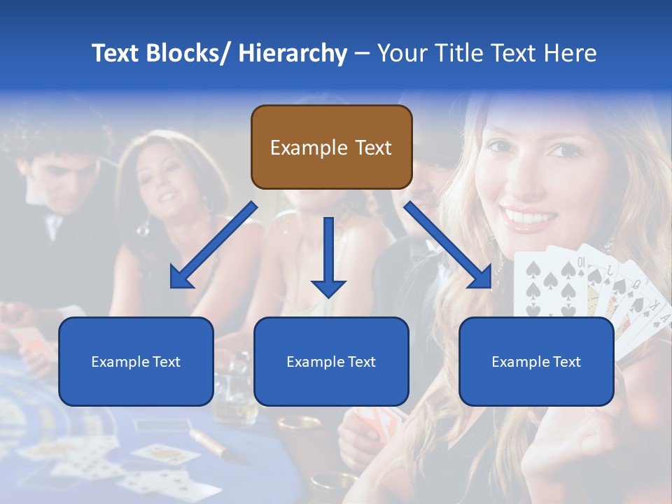 Poker Players Sitting Around A Table At A Casino PowerPoint Template