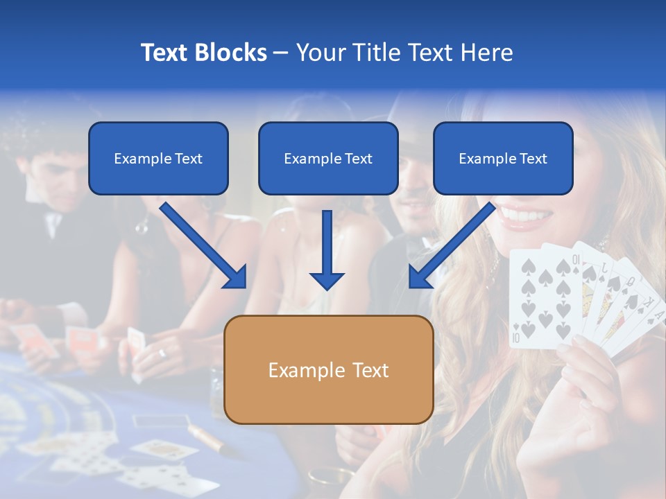 Poker Players Sitting Around A Table At A Casino PowerPoint Template