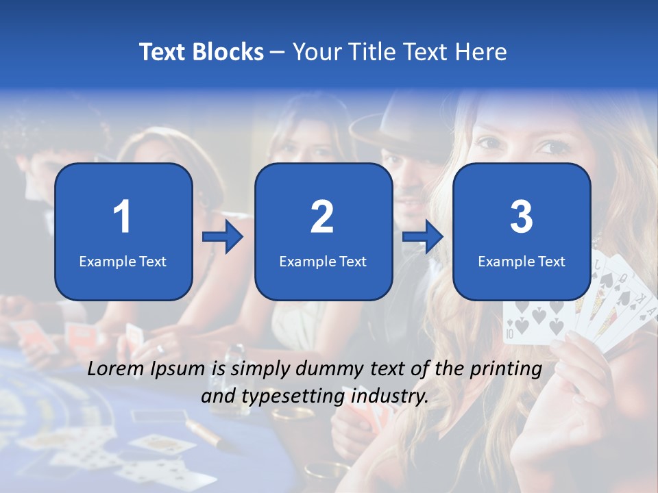 Poker Players Sitting Around A Table At A Casino PowerPoint Template