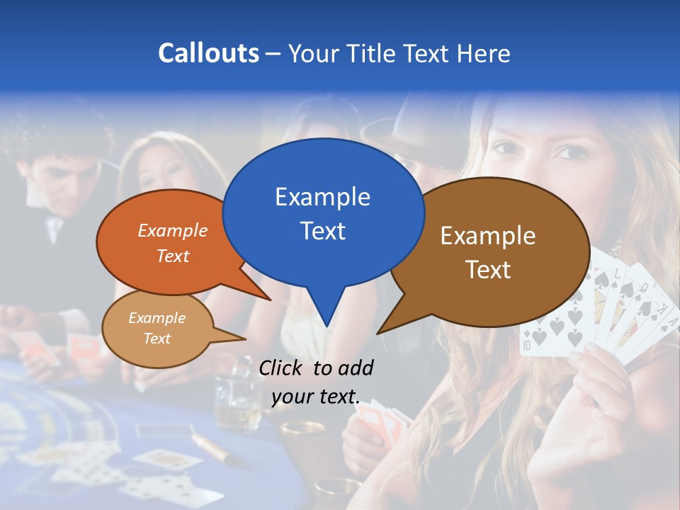 Poker Players Sitting Around A Table At A Casino PowerPoint Template