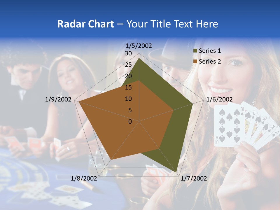 Poker Players Sitting Around A Table At A Casino PowerPoint Template