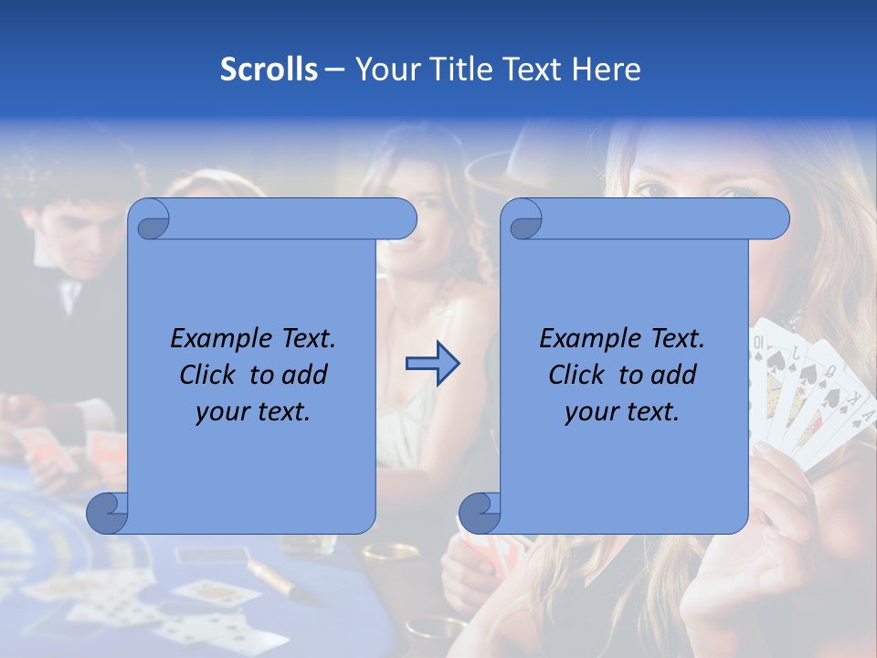 Poker Players Sitting Around A Table At A Casino PowerPoint Template