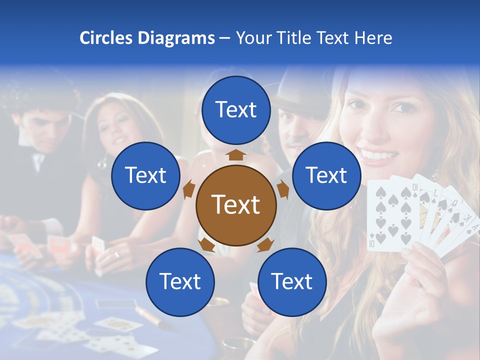 Poker Players Sitting Around A Table At A Casino PowerPoint Template