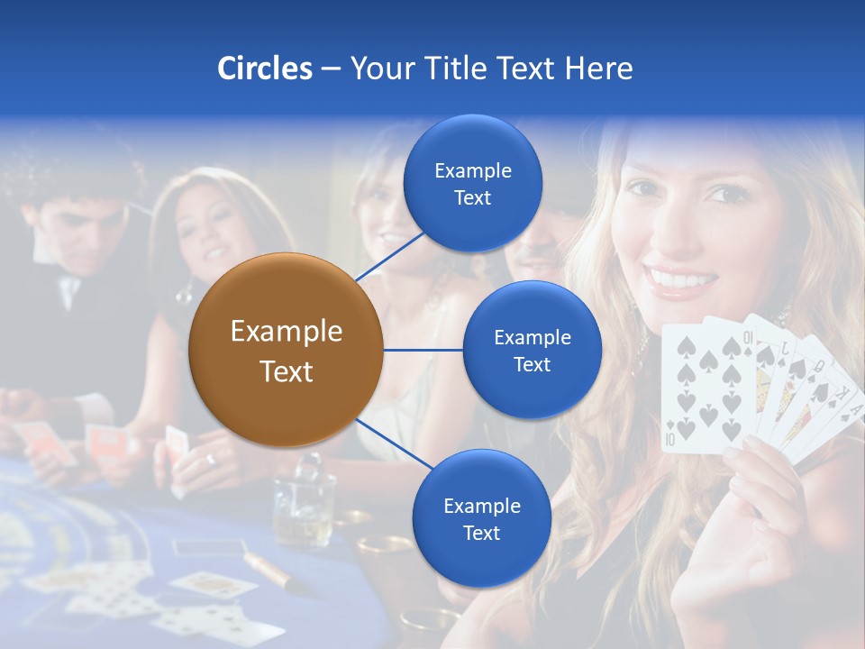 Poker Players Sitting Around A Table At A Casino PowerPoint Template