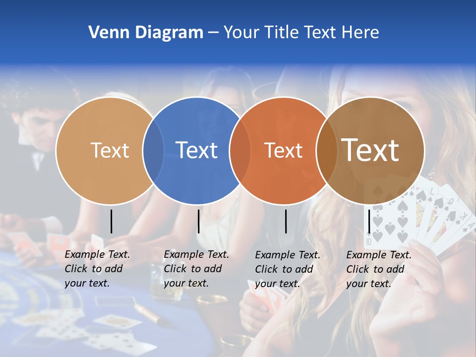 Poker Players Sitting Around A Table At A Casino PowerPoint Template