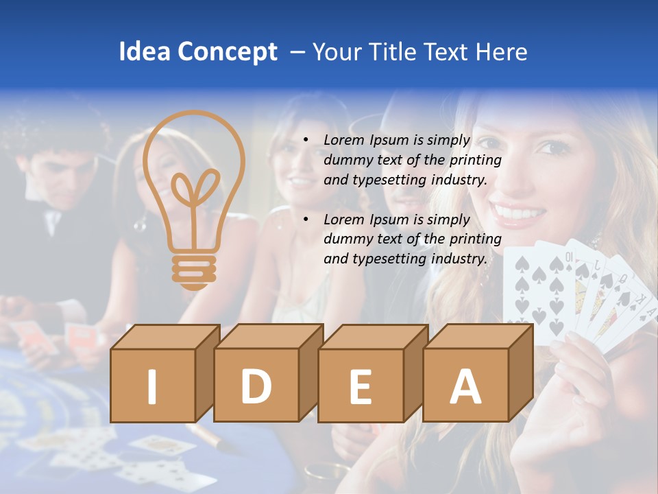 Poker Players Sitting Around A Table At A Casino PowerPoint Template