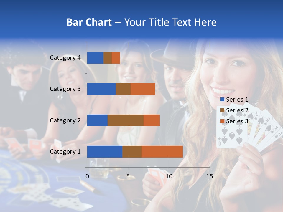 Poker Players Sitting Around A Table At A Casino PowerPoint Template