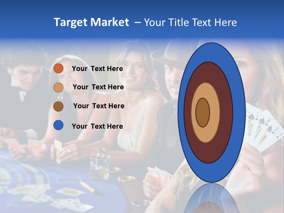 Poker Players Sitting Around A Table At A Casino PowerPoint Template