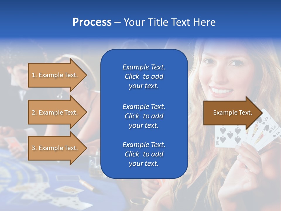 Poker Players Sitting Around A Table At A Casino PowerPoint Template