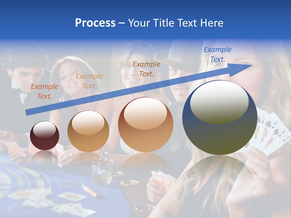 Poker Players Sitting Around A Table At A Casino PowerPoint Template