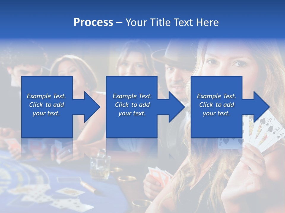 Poker Players Sitting Around A Table At A Casino PowerPoint Template