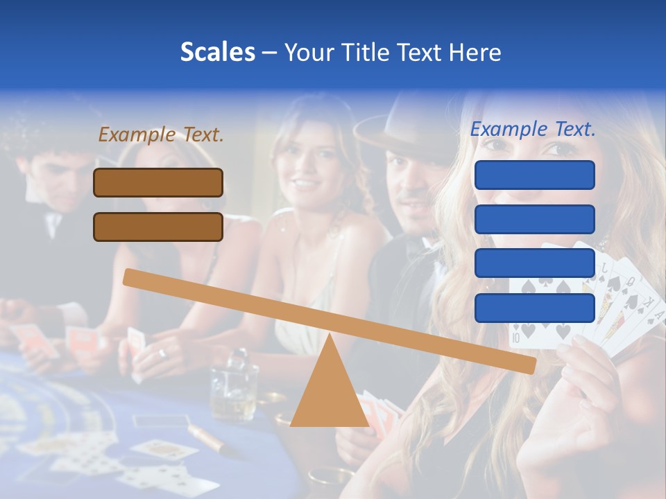 Poker Players Sitting Around A Table At A Casino PowerPoint Template