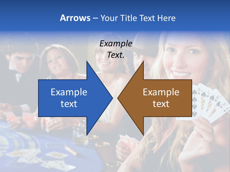 Poker Players Sitting Around A Table At A Casino PowerPoint Template