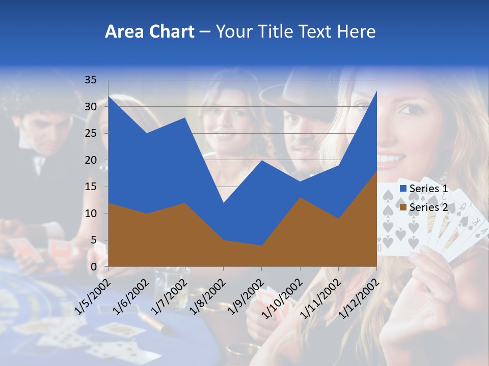 Poker Players Sitting Around A Table At A Casino PowerPoint Template