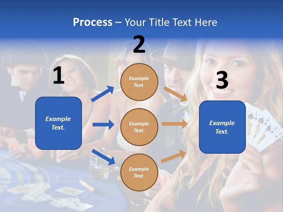 Poker Players Sitting Around A Table At A Casino PowerPoint Template