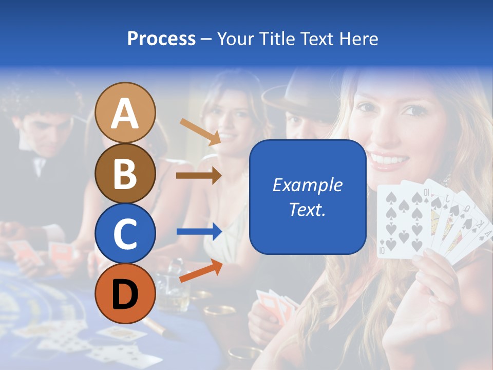 Poker Players Sitting Around A Table At A Casino PowerPoint Template