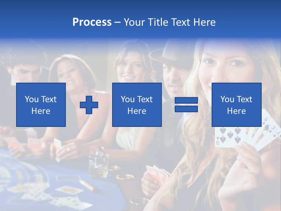 Poker Players Sitting Around A Table At A Casino PowerPoint Template