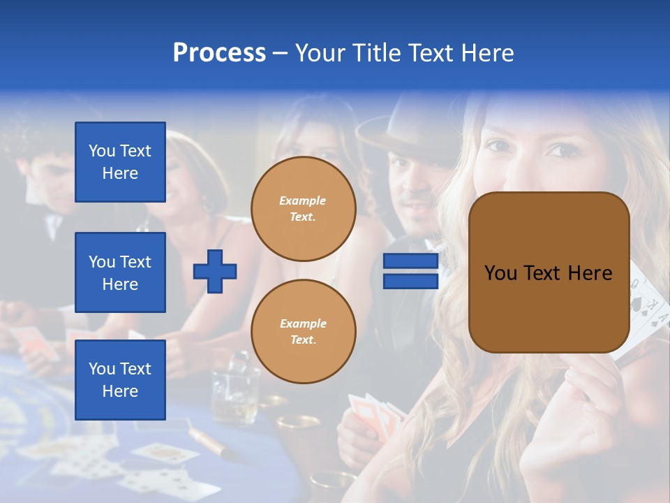 Poker Players Sitting Around A Table At A Casino PowerPoint Template