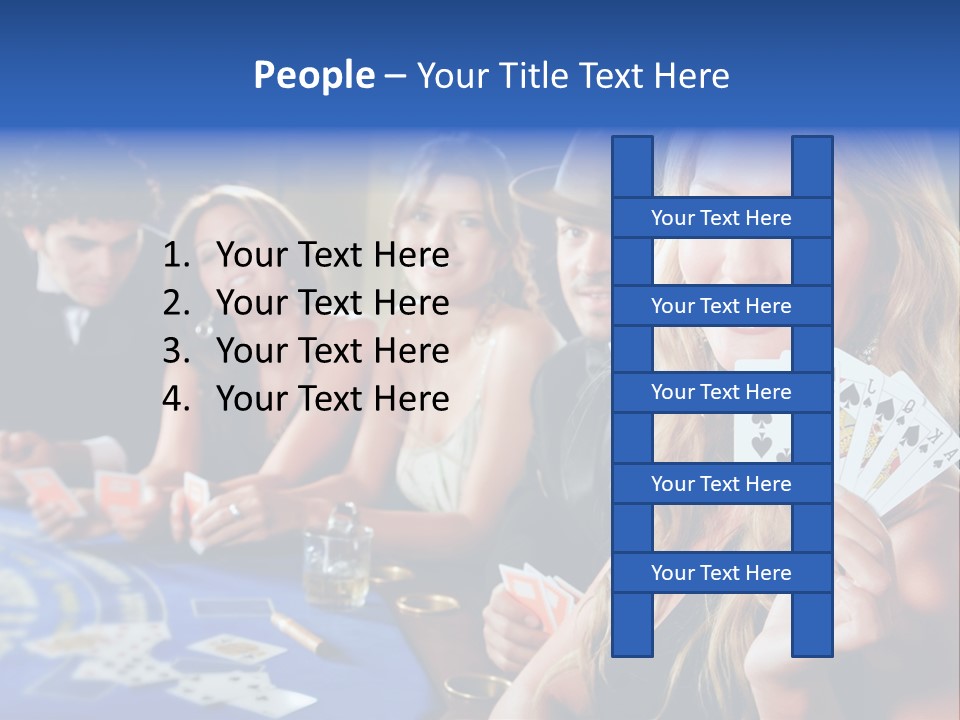 Poker Players Sitting Around A Table At A Casino PowerPoint Template