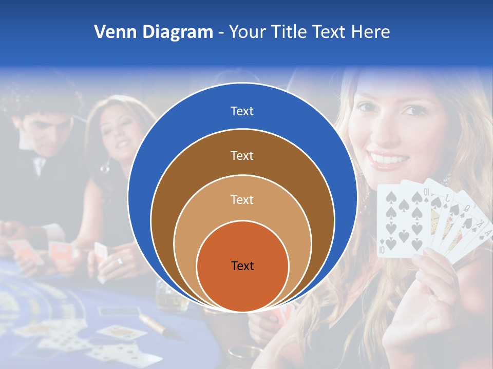 Poker Players Sitting Around A Table At A Casino PowerPoint Template