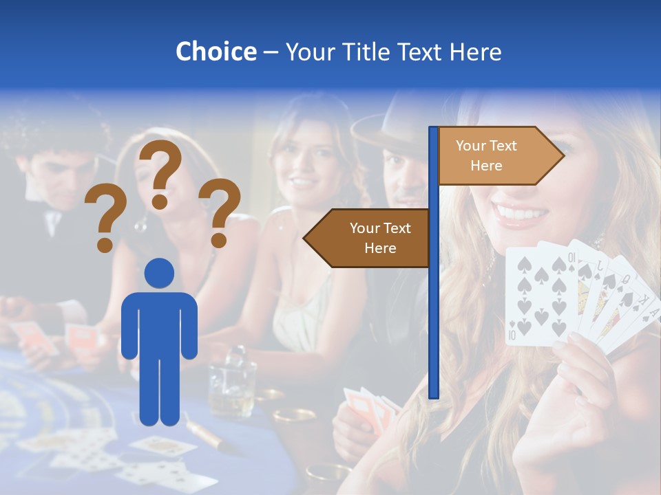 Poker Players Sitting Around A Table At A Casino PowerPoint Template