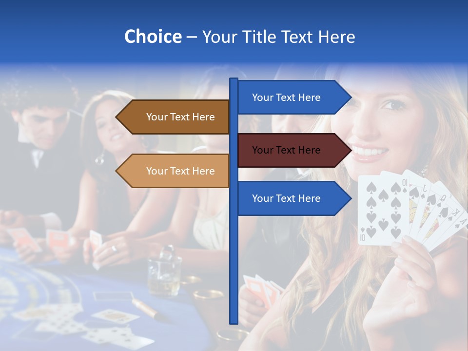 Poker Players Sitting Around A Table At A Casino PowerPoint Template