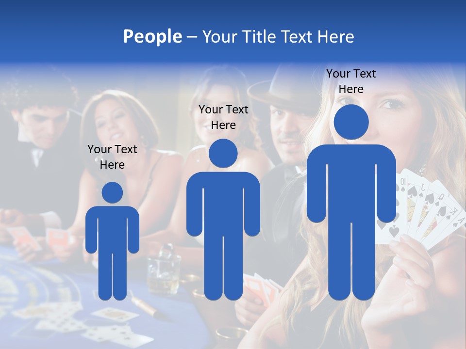 Poker Players Sitting Around A Table At A Casino PowerPoint Template