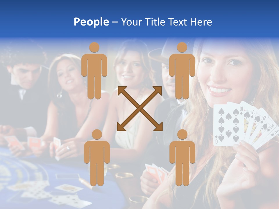 Poker Players Sitting Around A Table At A Casino PowerPoint Template