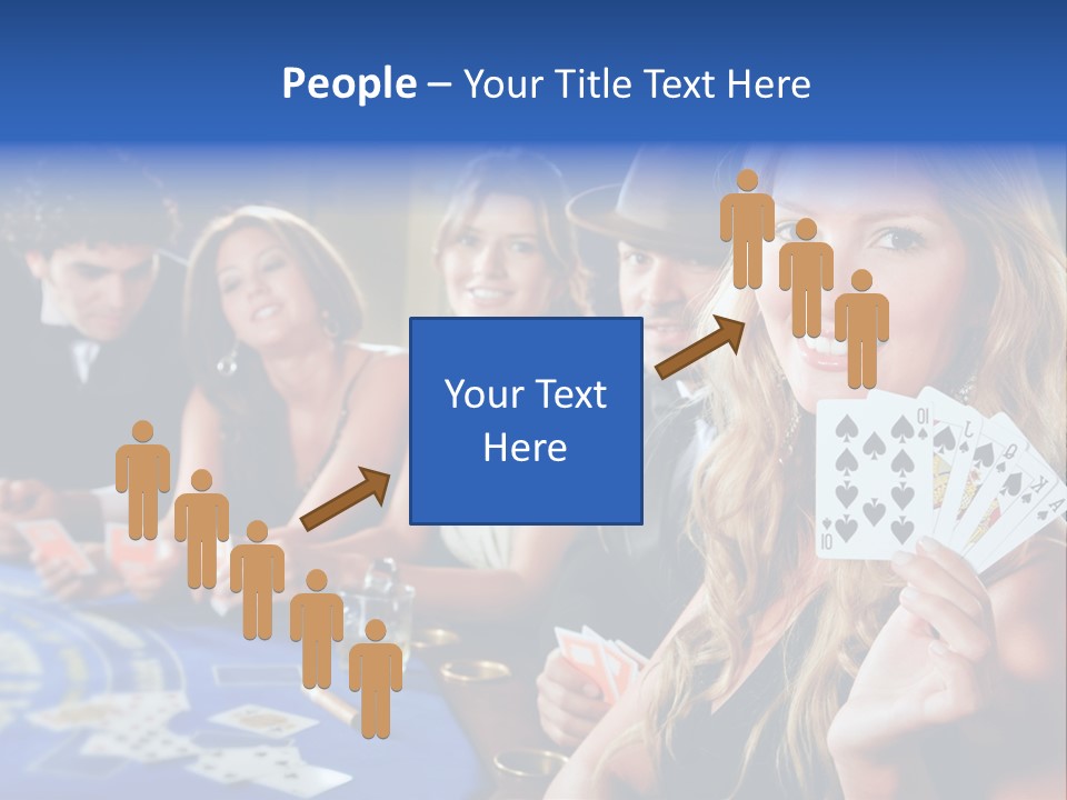 Poker Players Sitting Around A Table At A Casino PowerPoint Template