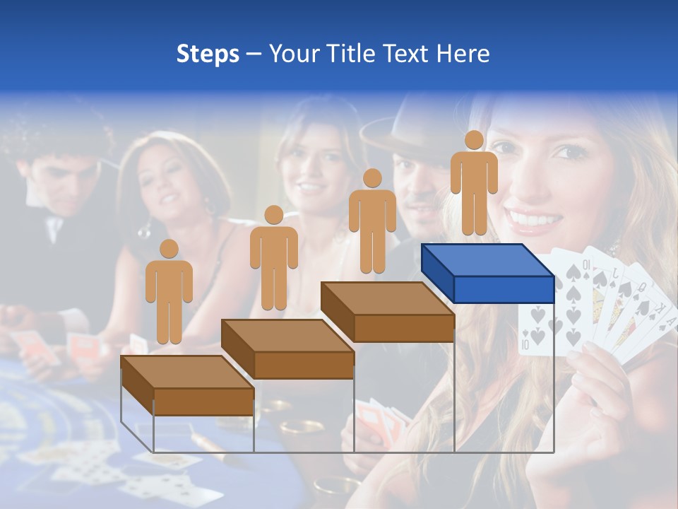 Poker Players Sitting Around A Table At A Casino PowerPoint Template