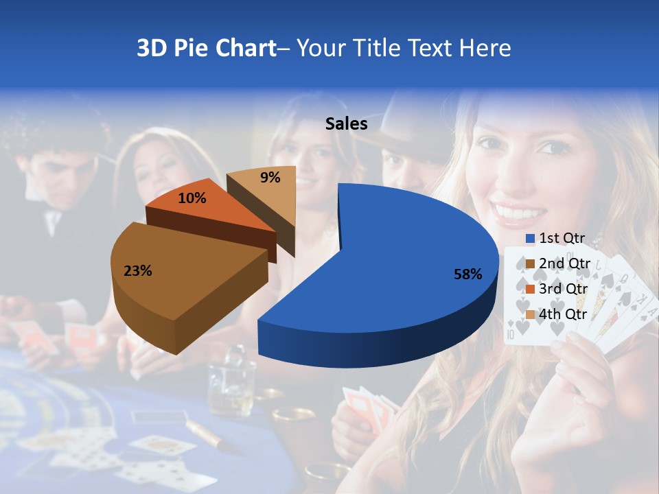 Poker Players Sitting Around A Table At A Casino PowerPoint Template