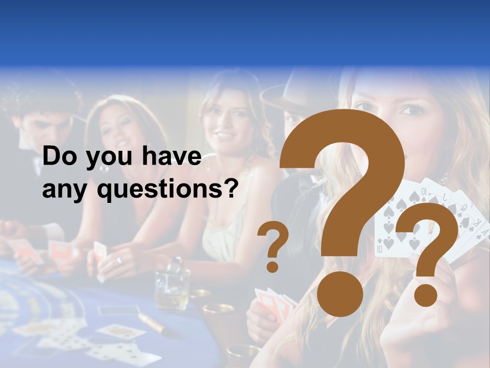 Poker Players Sitting Around A Table At A Casino PowerPoint Template