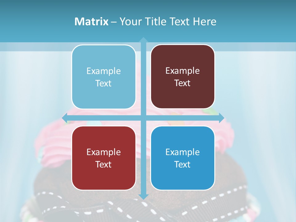 Colorful Cupcake With Ribbons. PowerPoint Template