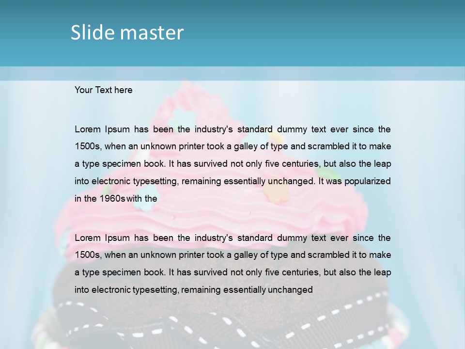 Colorful Cupcake With Ribbons. PowerPoint Template